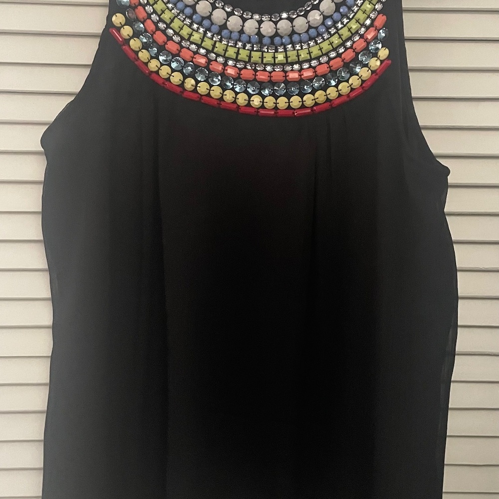 Beaded sleeveless blouse